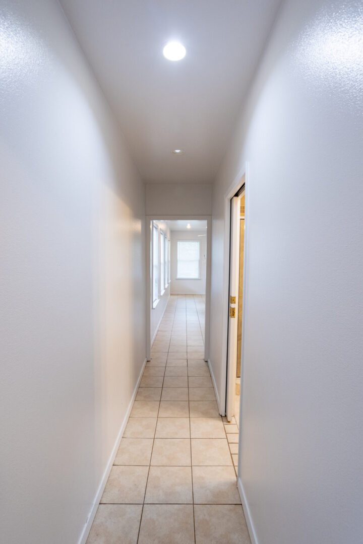 well-lit hallway