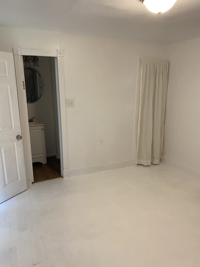 room with white curtain